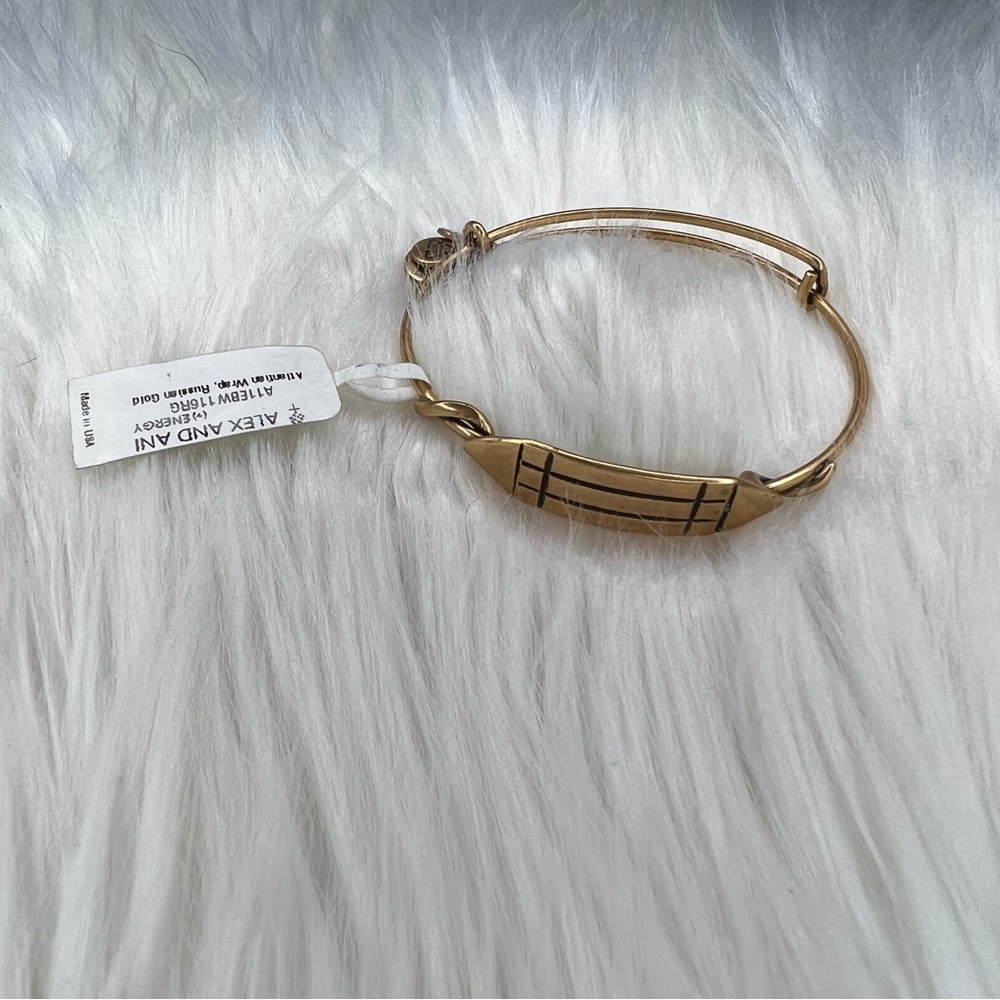 Alex and Ani Antlantean Wrap Rafaelian Gold Horizontal Bangle Bracelet
